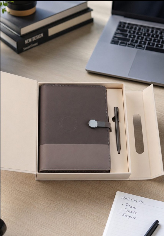 V-9 Urban Taupe Power Bank Organizer Diary